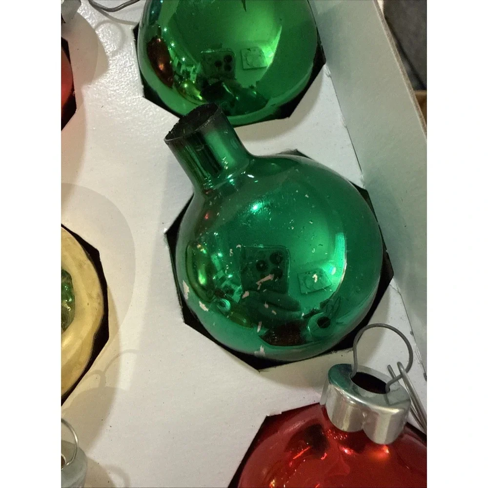 Vintage Holly Christmas Ornaments Glass Multi-Color 30 Pack 1 3/4
